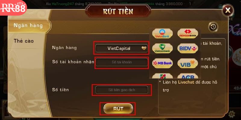 Hướng dẫn các bước rút tiền RR88 chi tiết từng bước